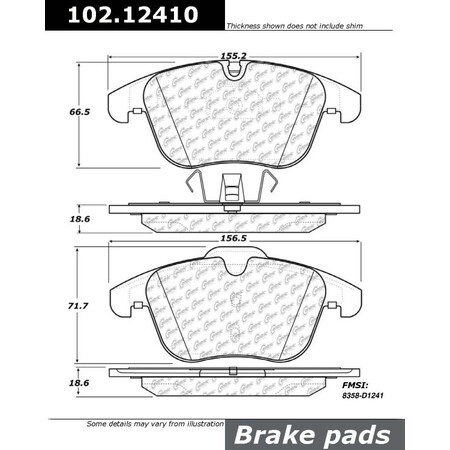 Centric Parts CTEK Brake Pads, 102.12410 102.12410